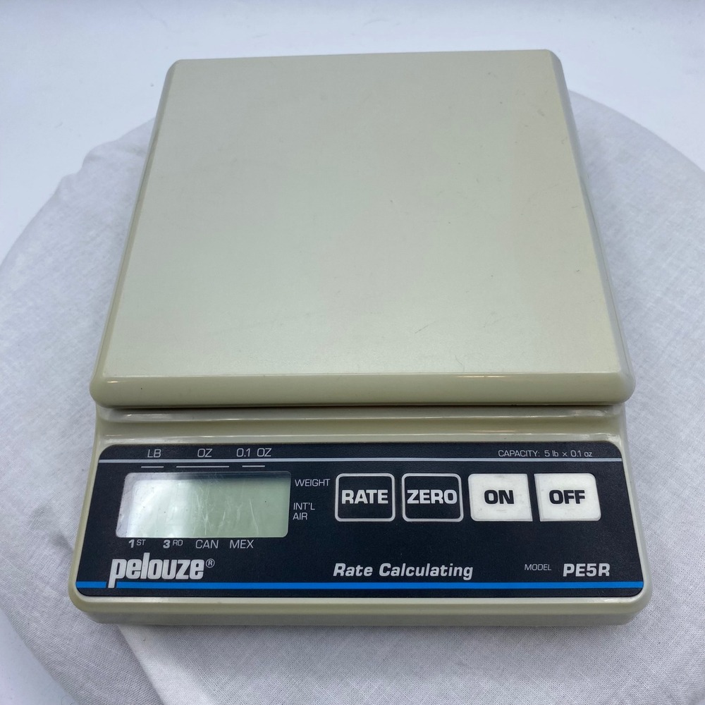 Pelouze PE5R Digital Postal Scale 5lb Capacity Rate Calculating Gray Office Sm